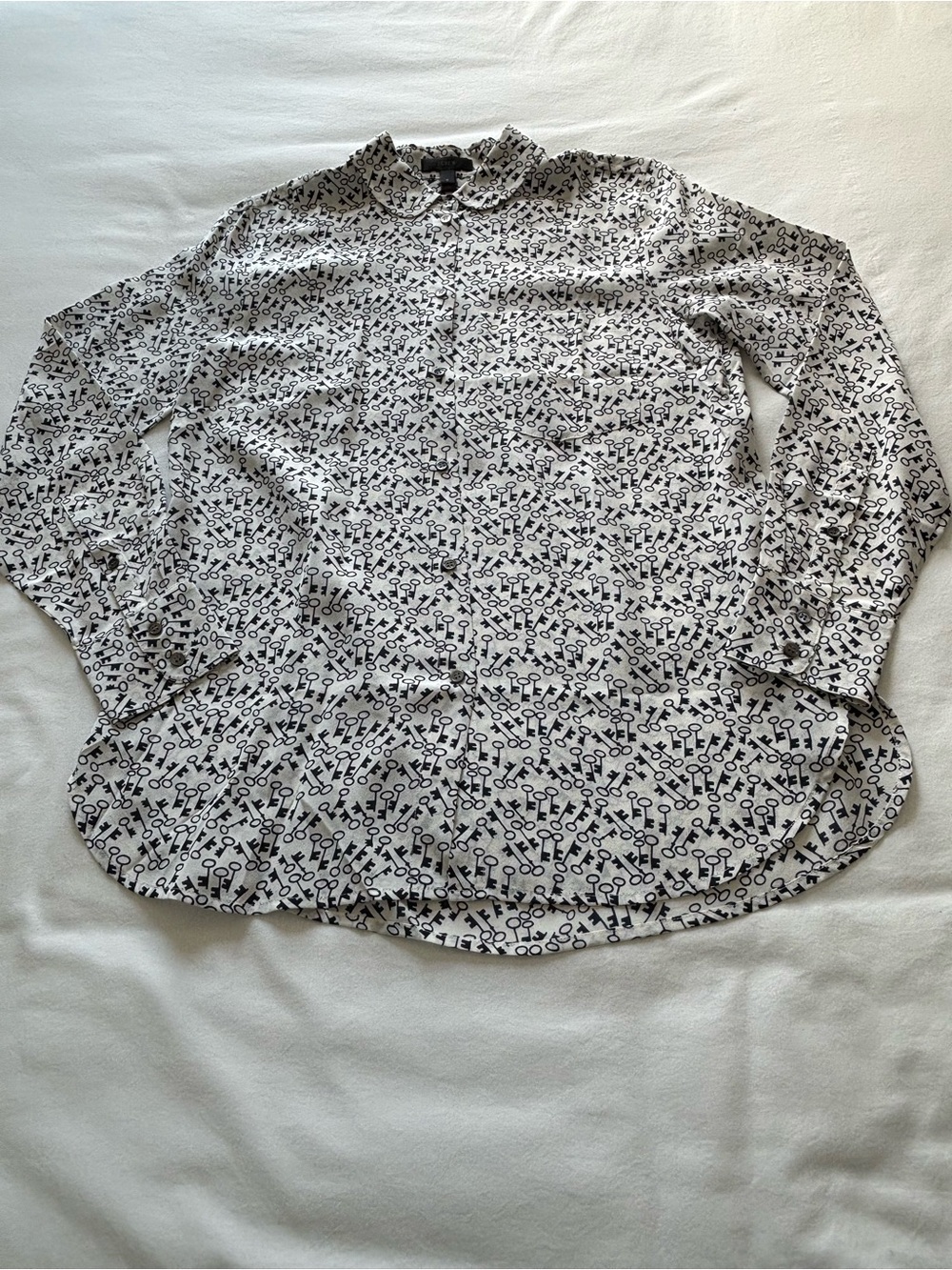 NWOT! RARE! J.Crew Silk Blouse In Key Print